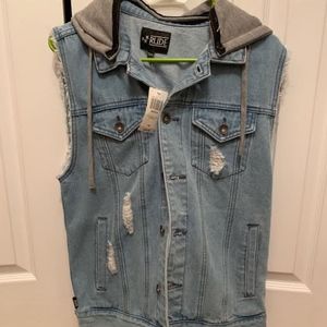 Denim Vest with Hood